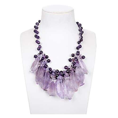 EFDSVUHE Schmuck Charmant!Purple Amethyst Real Gems Stone Halskette for Frauen erfüllen von EFDSVUHE
