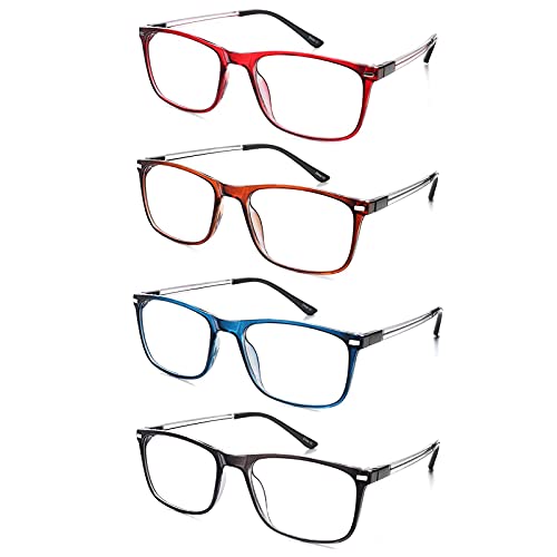EFE 4er-Pack Lesebrille für Damen und Herren Feder Scharnier Modische Leichte Vollrahmen-Lesebrille Federscharniere lesebrillen Komfortabel Super Lesehilfe EFE 4er-Pack Lesebrille für Damen und Herren Feder Scharnier Modische Leichte Vollrahmen-Lesebrille Federscharniere lesebrillen Komfortabel Super Lesehilfe von EFE