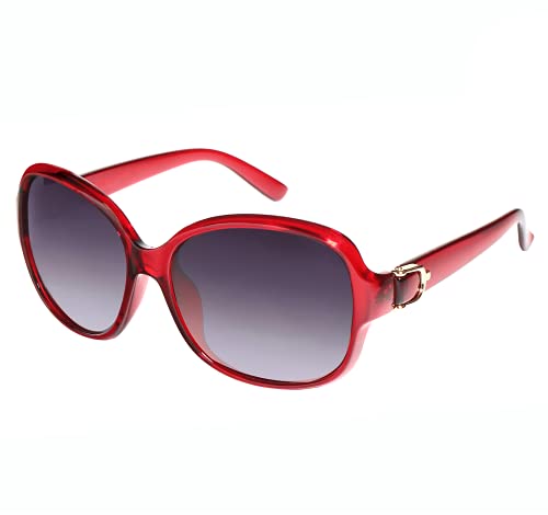 EFE Übergroße polarisierte Sonnenbrille – große Damen-Sonnenbrille mit großem Rahmen, Retro-Stil, Designer-Stil für Damen, burgunderfarben von EFE
