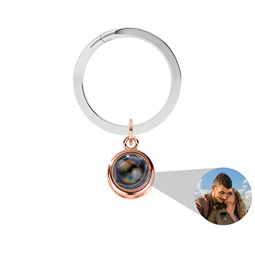 Personalisierter Foto Schlüsselanhänger Projektion Schlüsselanhänger Runder Anhänger mit Bild im stein Ich liebe dich Projektions Schlüsselanhänger Romantische Geschenke für Männer und Frauen von EFJSKHFLKADsdk