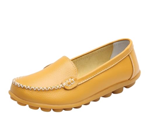 EFLALYHG Damen-Loafer aus Leder mit ausgehöhlten bequemen Schuhen runder Spitze lässige Mokassins Wilden Fahrschuhen Flache Schuhe zum Gehen und Bootfahren Übergröße 35–44,Yellow 1,44 EU EFLALYHG Damen-Loafer aus Leder mit ausgehöhlten bequemen Schuhen runder Spitze lässige Mokassins Wilden Fahrschuhen Flache Schuhe zum Gehen und Bootfahren Übergröße 35–44,Yellow 1,44 EU von EFLALYHG