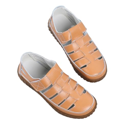EFLALYHG Ledersandalen für Damen flach orthopädisch Plateau-Strandsandalen Retro römisch zum Gehen Hohllochschuhe,Braun,36 EU EFLALYHG Ledersandalen für Damen flach orthopädisch Plateau-Strandsandalen Retro römisch zum Gehen Hohllochschuhe,Braun,36 EU von EFLALYHG