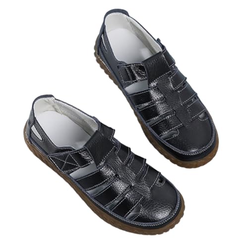 EFLALYHG Ledersandalen für Damen flach orthopädisch Plateau-Strandsandalen Retro römisch zum Gehen Hohllochschuhe,Schwarz,36 EU EFLALYHG Ledersandalen für Damen flach orthopädisch Plateau-Strandsandalen Retro römisch zum Gehen Hohllochschuhe,Schwarz,36 EU von EFLALYHG