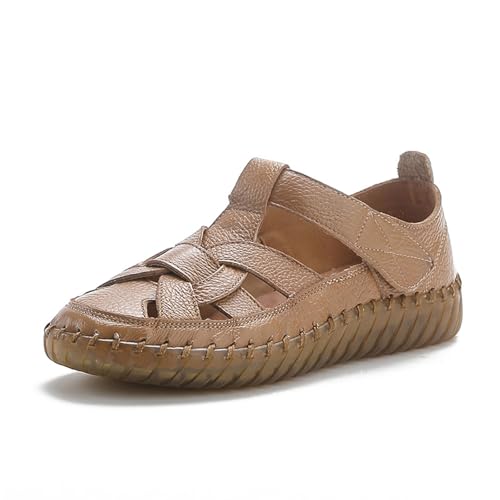 EFLALYHG Orthopädische Flache Sandalen für Damen, rutschfeste, lässige Römerschuhe, Sommer-Strandsandalen mit geschlossener Zehenpartie,Gelb,41 EU EFLALYHG Orthopädische Flache Sandalen für Damen, rutschfeste, lässige Römerschuhe, Sommer-Strandsandalen mit geschlossener Zehenpartie,Gelb,41 EU von EFLALYHG