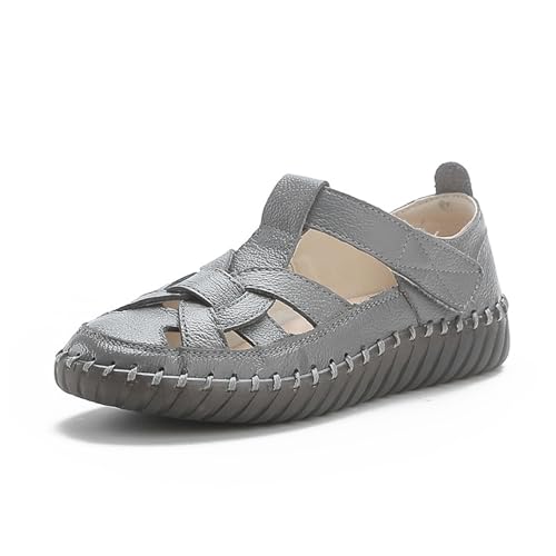 EFLALYHG Orthopädische Flache Sandalen für Damen, rutschfeste, lässige Römerschuhe, Sommer-Strandsandalen mit geschlossener Zehenpartie,Grau,39 EU EFLALYHG Orthopädische Flache Sandalen für Damen, rutschfeste, lässige Römerschuhe, Sommer-Strandsandalen mit geschlossener Zehenpartie,Grau,39 EU von EFLALYHG