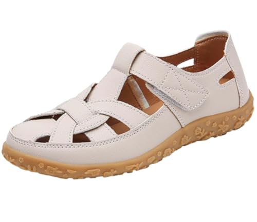 EFLALYHG Orthopädische Sandalen aus Leder für Damen, rutschfeste, lässige Römersandalen, lässige Gladiator-Schuhe für den Sommer mit Hohlloch Urlaub Strand,Beige,38 EU EFLALYHG Orthopädische Sandalen aus Leder für Damen, rutschfeste, lässige Römersandalen, lässige Gladiator-Schuhe für den Sommer mit Hohlloch Urlaub Strand,Beige,38 EU von EFLALYHG