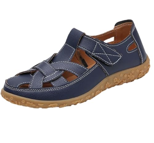 EFLALYHG Orthopädische Sandalen aus Leder für Damen, rutschfeste, lässige Römersandalen, lässige Gladiator-Schuhe für den Sommer mit Hohlloch Urlaub Strand,Blau,41 EU EFLALYHG Orthopädische Sandalen aus Leder für Damen, rutschfeste, lässige Römersandalen, lässige Gladiator-Schuhe für den Sommer mit Hohlloch Urlaub Strand,Blau,41 EU von EFLALYHG