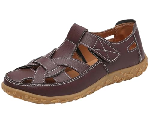 EFLALYHG Orthopädische Sandalen aus Leder für Damen, rutschfeste, lässige Römersandalen, lässige Gladiator-Schuhe für den Sommer mit Hohlloch Urlaub Strand,Braun,39 EU EFLALYHG Orthopädische Sandalen aus Leder für Damen, rutschfeste, lässige Römersandalen, lässige Gladiator-Schuhe für den Sommer mit Hohlloch Urlaub Strand,Braun,39 EU von EFLALYHG