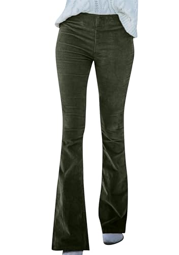 EFOFEI Damen Freizeithose Einfarbig Mode Hose Tight Micro Hose Sexy Pendlerhose Armeegrün M von EFOFEI