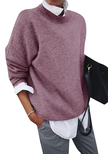 EFOFEI Damen Langarm Hemden Mit Kontrastkragen Büro Tunika Pullover Solid Langarm Pullover PK M von EFOFEI