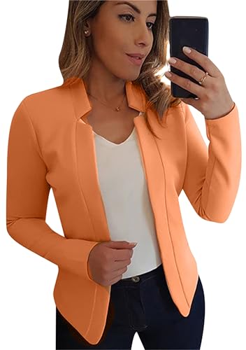 EFOFEI Damen Schmal Geschnittener Langarm Blazer Anzug mit Plissierten Ärmeln Büroarbeits Blazer Jacke Mandarine 4XL von EFOFEI