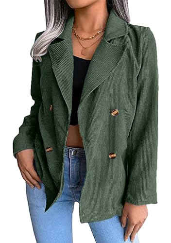 EFOFEI Damen Übergangsjacke Oberbekleidung Eleganter Business Blazer Übergangsjacke Wintermantel Grün L von EFOFEI