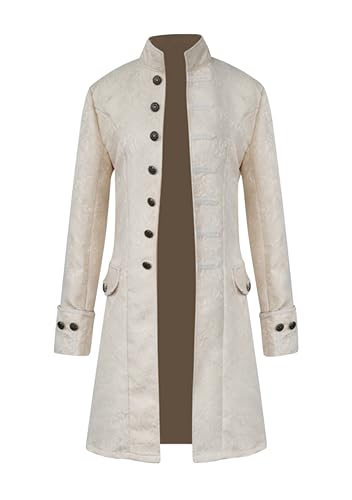EFOFEI Herren Leichter Fall Fall Lange Mantel Offene Front Lange Ärmel Mantel Casual Lose Party Mantel Weiß M von EFOFEI