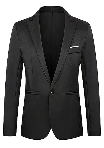 EFOFEI Herren Light Loose Fit Fashion Blazer Smoking Jacke Hochzeit Blazer Hochzeit Stilvolle Smoking Rein Schwarz XXS von EFOFEI