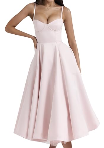 EFOFEI Lady Fließend Trendy Lose Kleid Formelle Prinzessinnen Kleider Hochzeits Party Kleider Rose S von EFOFEI