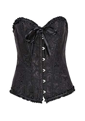 EFOFEI Mädchen Korsage für Party übergröße Vollbrust Corsage Korsett Bustier Mieder Korsage Gothic Top Dessous Übergrößen Schwarz M von EFOFEI