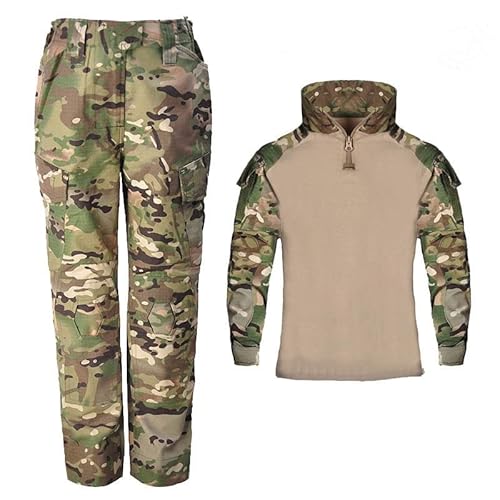Taktische Tarnung Kind Kind Uniform BDU Kampf Kleidung Airsoft Jagd Schießen Schlacht Kleid Shirt Hosen Set von EGEN