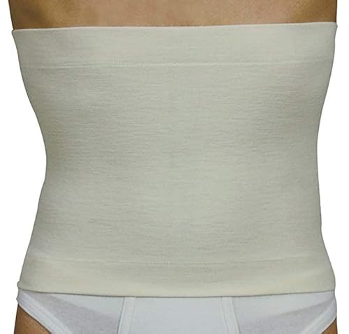 EGI Unisex Elastischer Bauchgürtel aus Wolle, Weiß XXL von EGI