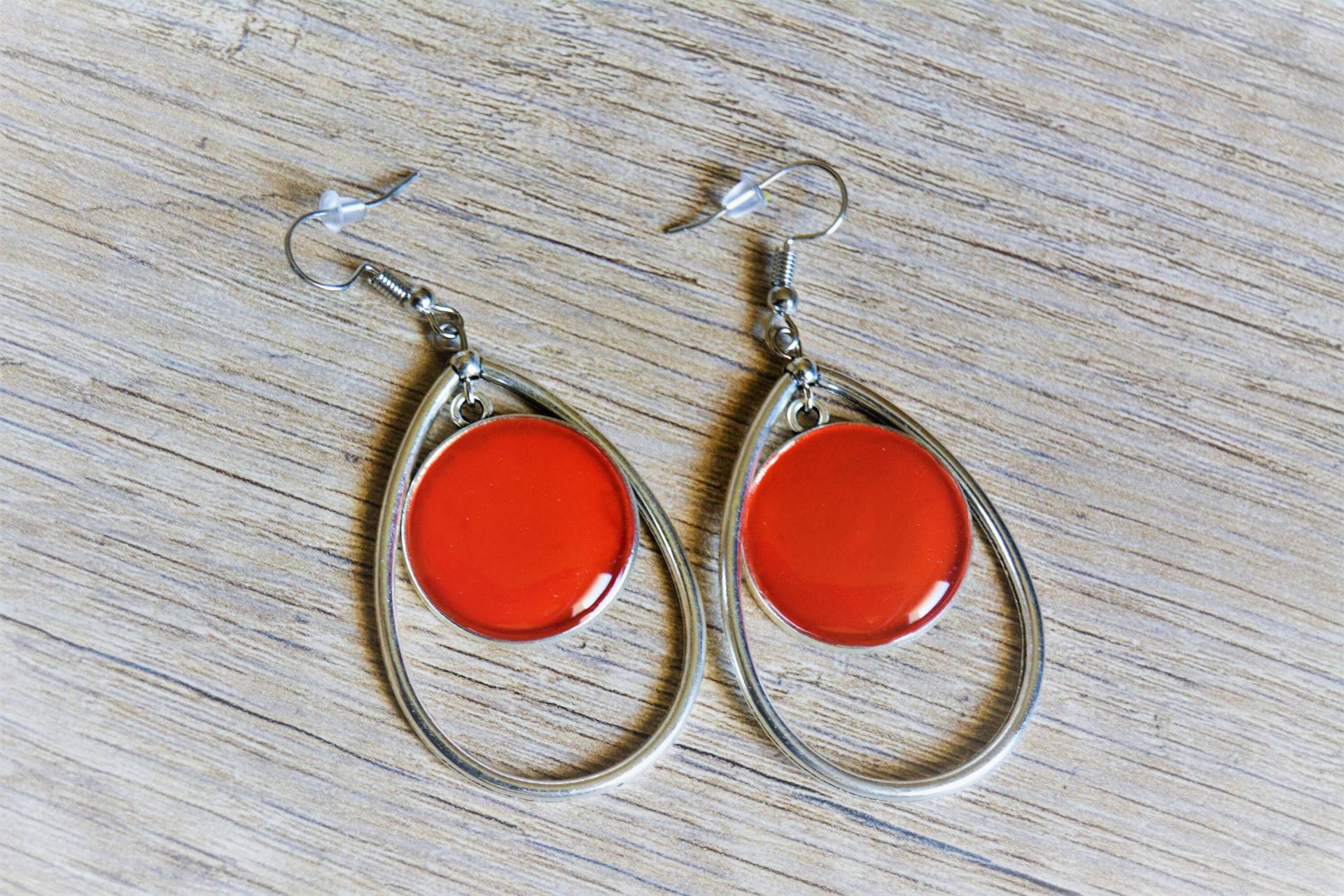 Rote Ohrringe Creolen Tropfenohrringe Ohrhänger von EGIOVANNONIcreations