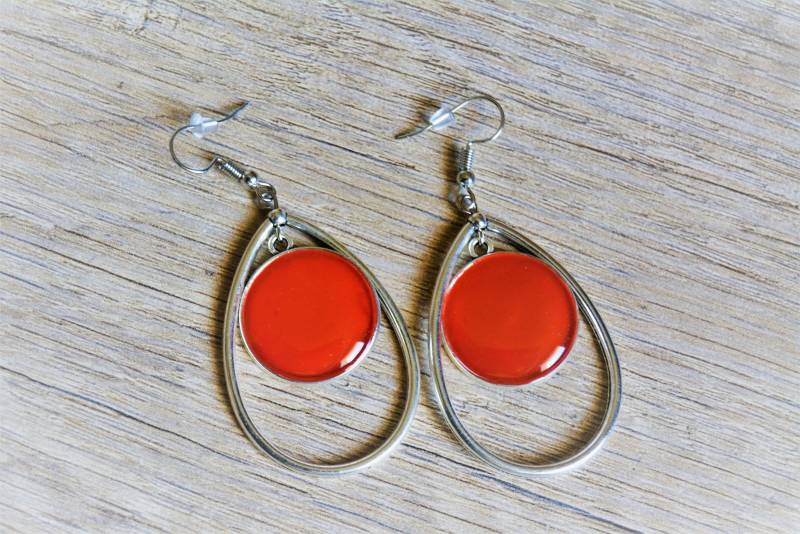 Rote Ohrringe Creolen Tropfenohrringe Ohrhänger von EGIOVANNONIcreations