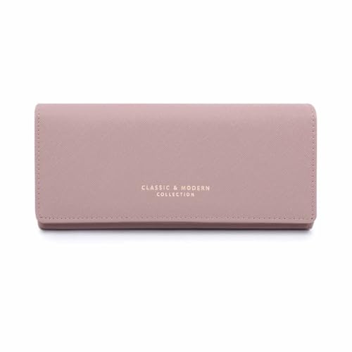 Damen-Geldbörse, langes Portemonnaie, weiches Leder, für den täglichen Gebrauch, Designer-Doppelfach, modische Clutch, Reißverschluss-Geldbörsen, großes Fassungsvermögen, Geldscheinklammer, Kartenhalt von EGLOW