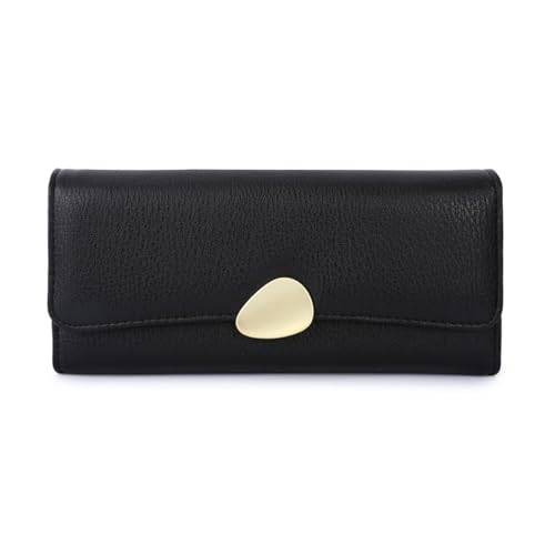 Damen-Geldbörse aus Leder, Clutch-Geldbörse mit Reißverschlusstasche, großes Fassungsvermögen, dreifach faltbare Geldbörse aus PU-Leder, ideales Zubehör für Geschenke, Alltag und geschäftliche Anlässe von EGLOW