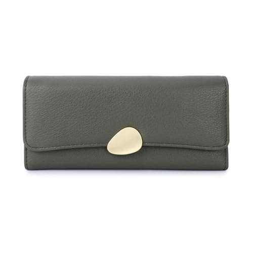 Damen-Geldbörse aus Leder, Clutch-Geldbörse mit Reißverschlusstasche, großes Fassungsvermögen, dreifach faltbare Geldbörse aus PU-Leder, ideales Zubehör für Geschenke, Alltag und geschäftliche Anlässe von EGLOW