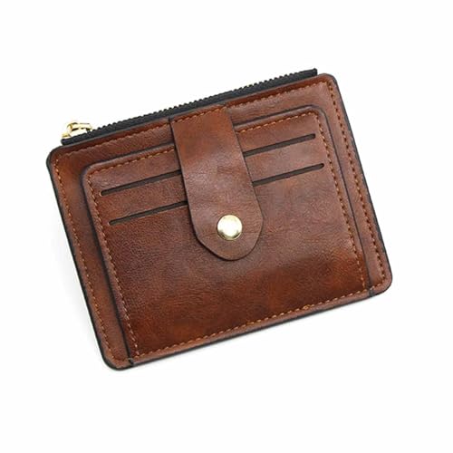 EGLOW Damen-Geldbörse, Mini-Geldbörse, multifunktional, Münzen-Tasche, Münzfach, modische Taschen-Geldbörse für Frauen und Mädchen (Color : Brown) von EGLOW