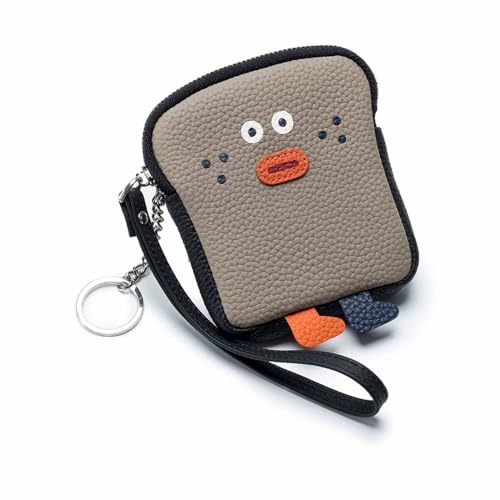 Einfache weibliche Cartoon Kurze Geldbörse Aufbewahrungstasche Mini Frauen kreative kleine ultradünne Leder erste Schicht Rindsleder Brieftasche Geldbörse (Color : Black) von EGLOW