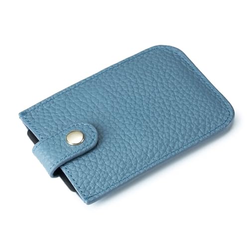 Kreditkartenetui, RFID-blockierend, schlankes Kreditkartenetui, Premium-Leder, minimalistische Vordertasche, kleines Portemonnaie, Bankkartenetui für 5 Karten- und Geldscheinfächer ( Color : Blue ) von EGLOW
