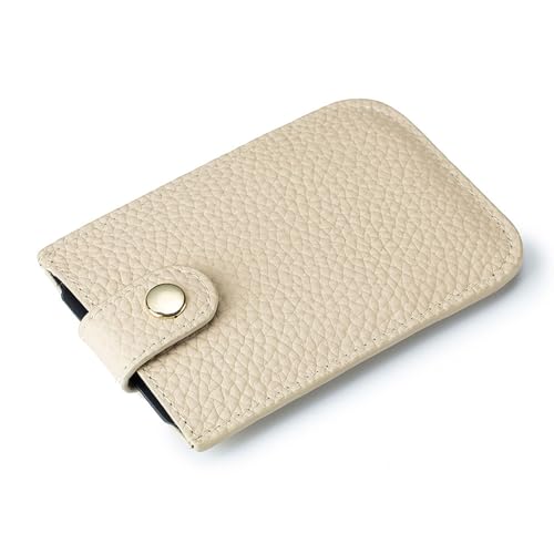 Kreditkartenetui, RFID-blockierend, schlankes Kreditkartenetui, Premium-Leder, minimalistische Vordertasche, kleines Portemonnaie, Bankkartenetui für 5 Karten- und Geldscheinfächer ( Color : White ) von EGLOW