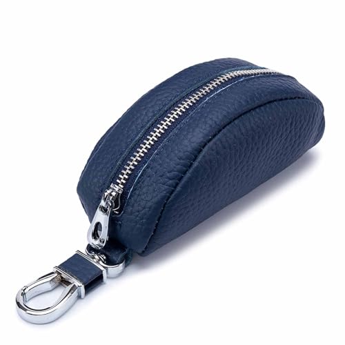 Leder-Münzbeutel für Damen, für den täglichen Gebrauch, modisch, minimalistisch, Mini-Geldbörse für Reisen, Arbeit, Kleingeld mit Schlüsselanhänger (Color : Blue) von EGLOW