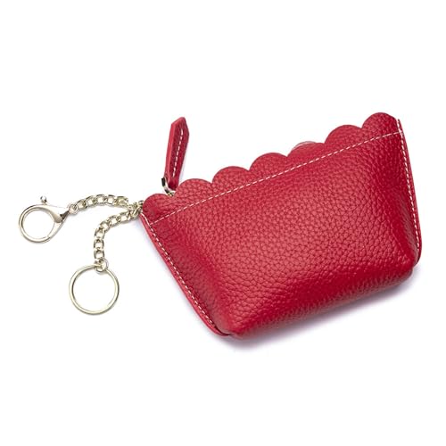 Mini-Geldbörse aus Leder für Damen, mit umlaufendem Reißverschluss, tragbare Münzbörse, einfache Geldbörse, tragbare Geldbörsen, modische Clutch-Tasche, handgefertigt, Vintage-Geschenk, für täglichen von EGLOW