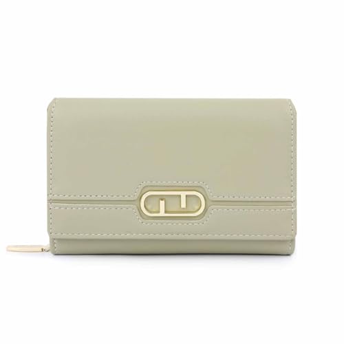 Modische lange Geldbörsen für Damen, mehrere Taschen, Reißverschluss-Geldbörsen, für den täglichen Gebrauch, passende Clutch aus weichem PU-Leder, klassischer veganer Kartenhalter ( Color : Green ) von EGLOW