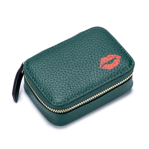 Tragbare Make-up-Tasche, Lippenstift-Organizer-Tasche mit Leder-Kosmetiktasche, Kartenhalter für Damen, Tasche für Münzen, Wechsel-Kosmetiktasche, anwendbar auf Lippenstift-Headset-Münzen (Color : Da von EGLOW