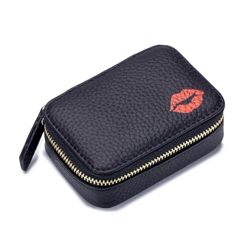 Tragbare Make-up-Tasche, Lippenstift-Organizer-Tasche mit Leder-Kosmetiktasche, Kartenhalter für Damen, Tasche für Münzen, Wechsel-Kosmetiktasche, anwendbar auf Lippenstift-Headset-Münzen (Color : Bl von EGLOW