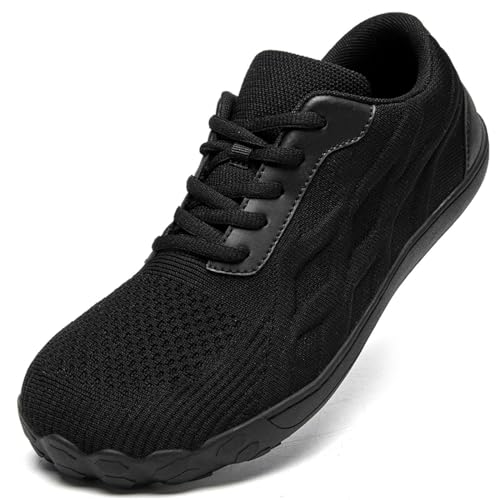 EGMPDA Barfußschuhe Herren Laufschuhe Schuhe Breite Füße Traillaufschuhe Bequeme Leicht Walkingschuhe Fitnessschuhe Barefoot Shoes Men Schwarz 39 EU von EGMPDA