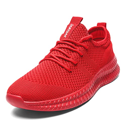 EGMPDA Damen Walkingschuhe Laufschuhe Wanderschuhe Sneaker Sport Trekking Turnschuhe Workout Jogging Outdoor Running Straßenlaufschuhe Freizeit Damen Leichtgewichts Atmungsaktiv Rot EU 40 von EGMPDA