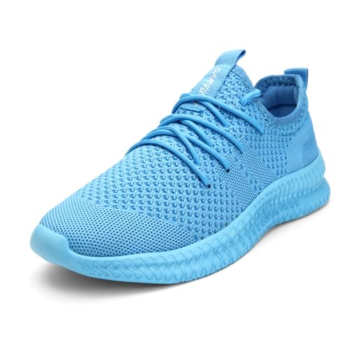 EGMPDA Damen Walkingschuhe Laufschuhe Wanderschuhe Sneaker Sport Trekking Turnschuhe Workout Jogging Outdoor Running Straßenlaufschuhe Freizeit Damen Leichtgewichts Atmungsaktiv Schuhe Hellblau 38 von EGMPDA