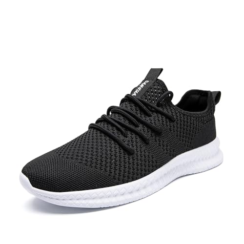 EGMPDA Damen Walkingschuhe Laufschuhe Wanderschuhe Sneaker Sport Trekking Turnschuhe Workout Jogging Outdoor Running Straßenlaufschuhe Freizeit Damen Leichtgewichts Atmungsaktiv Schuhe Schwarz Weiß 39 von EGMPDA