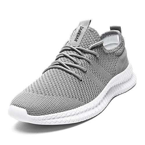 EGMPDA Damen Walkingschuhe Laufschuhe Wanderschuhe Sneaker Sport Trekking Turnschuhe Workout Jogging Outdoor Running Straßenlaufschuhe Freizeit Damen Leichtgewichts Atmungsaktiv Schuhe Grau 40 EU von EGMPDA