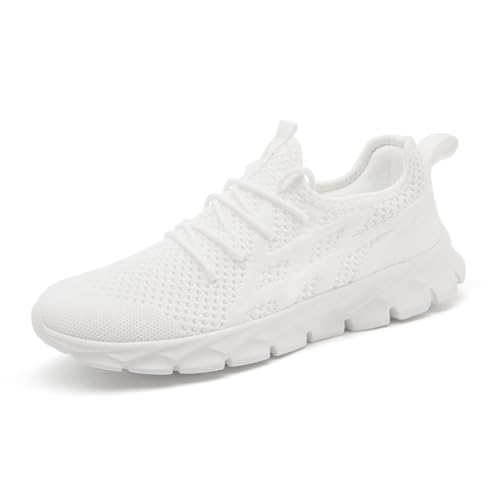 EGMPDA Damen Walkingschuhe Laufschuhe Wanderschuhe Sneaker Trekking Turnschuhe Workout Jogging Outdoor Running Straßenlaufschuhe Freizeit Damen Leichtgewichts Atmungsaktiv Schuhe Weiß 37 EU von EGMPDA