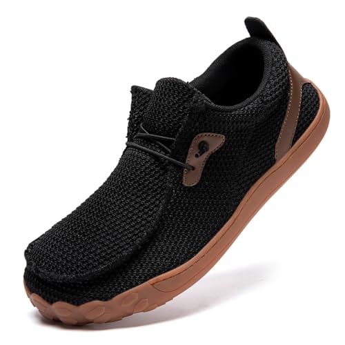 EGMPDA Herren Barfußschuhe Breite Zehenbox Schuhe Barfuss Sneaker Laufschuhe Turnschuhe Sportschuhe Walkingschuhe Fitnessschuhe Traillaufschuhe Braun EU 46 von EGMPDA