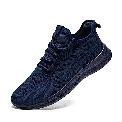 EGMPDA Schuhe Herren Sneaker Laufschuhe Turnschuhe Sportschuhe Herren Laufschuhe Outdoor Fitness Gym Schuhe Herren Sneaker Atmungsaktiv EU Dunkelblau 42 von EGMPDA