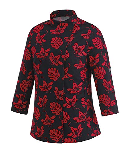 Novaplus Damen Kochjacke Motiv verschieden Muster (Ibiscus, M=38/40) von EGOCHEF
