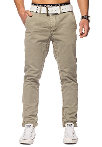 EGOMAXX 98-86 Herren Chino Hose Tapered Leg Reine Baumwolle H1421, Farben:Beige, Größe Hosen:29W von EGOMAXX