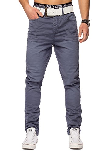 EGOMAXX 98-86 Herren Chino Hose Tapered Leg Reine Baumwolle H1421, Farben:Blau, Größe Hosen:30W von EGOMAXX