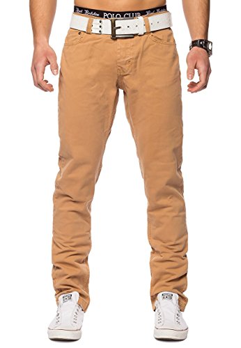 EGOMAXX 98-86 Herren Chino Hose Tapered Leg Reine Baumwolle H1421, Farben:Camel, Größe Hosen:29W von EGOMAXX