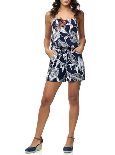 EGOMAXX Damen Playsuit Sommer Overall kurz Einteiler Jumpsuit Romper Hosenanzug, Farben:Navy, Größe:L-XL von EGOMAXX