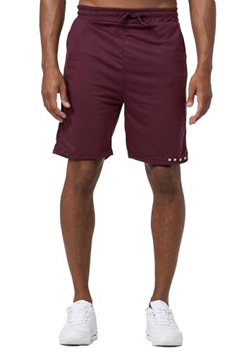 Herren Basic Sport Trainings Shorts Gummibund Kurze Slim Fit Sommer Jogginghose Taschen, Farben:Bordeaux, Größe:S von EGOMAXX